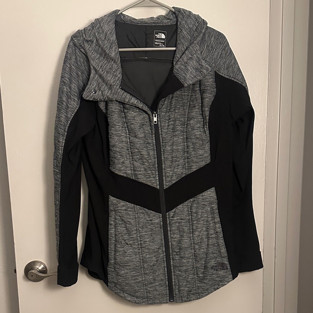 The North Face Gray & Black Hooded Tapered Utility Jacket Size XL